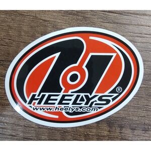 Heelys Brand Skateboard Shoes Sticker Vintage Decal Peel Off Back Red and Black